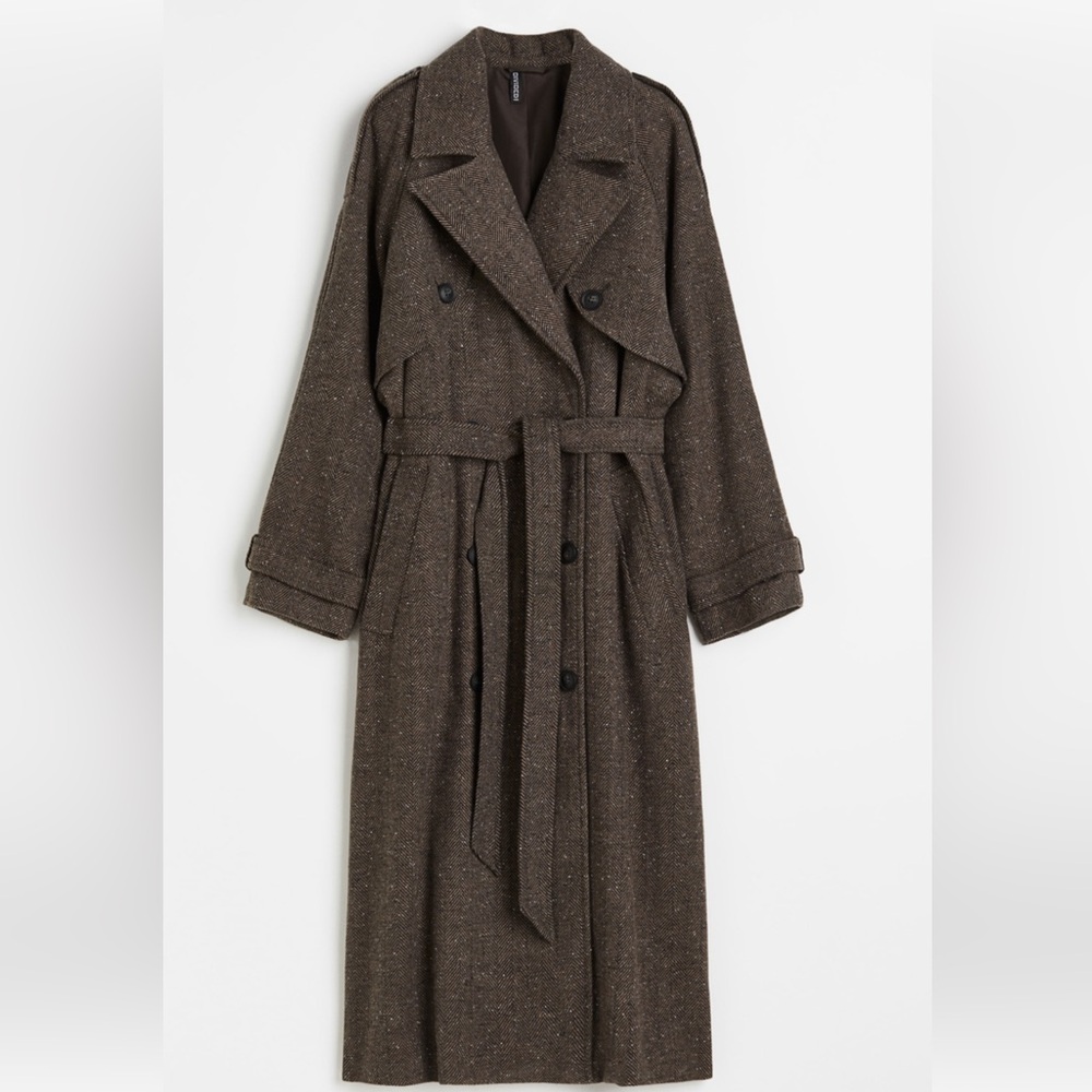 H&M Oversized Tweed  Trench Coat